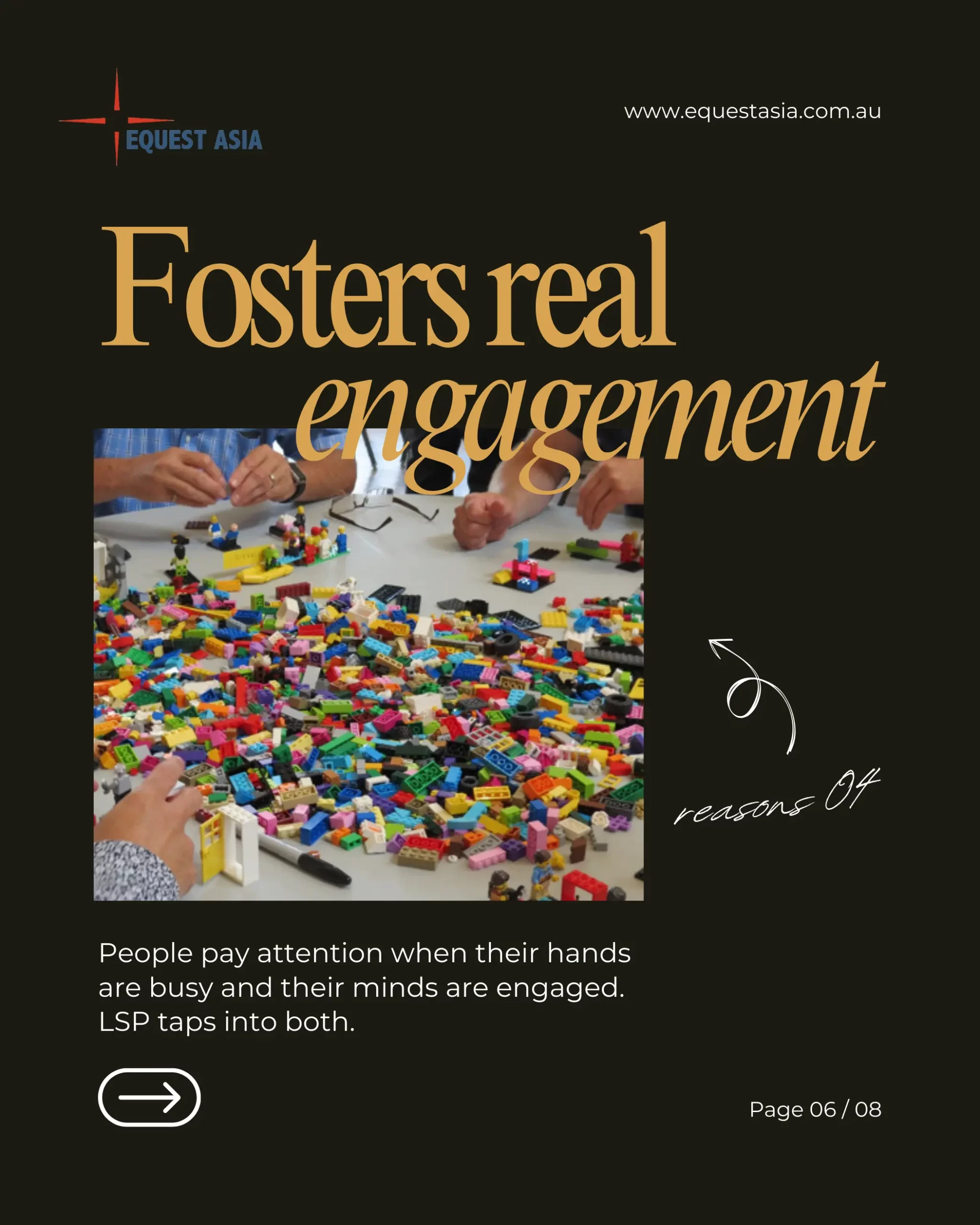 The LEGO® SERIOUS PLAY® LSP methodology - EQuest Asia 6. why use lego® serious play® at work