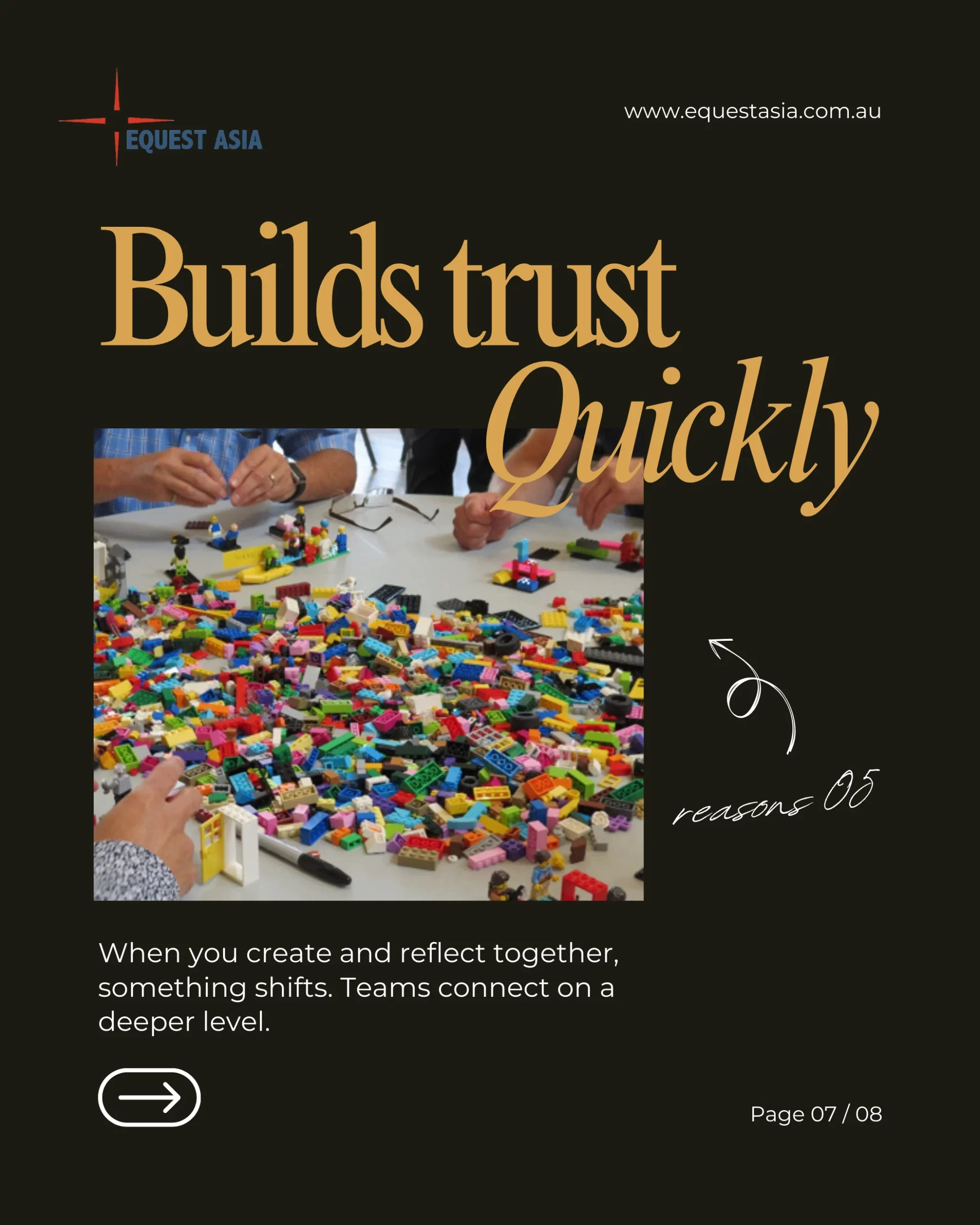 The LEGO® SERIOUS PLAY® LSP methodology - EQuest Asia 7. why use lego® serious play® at work