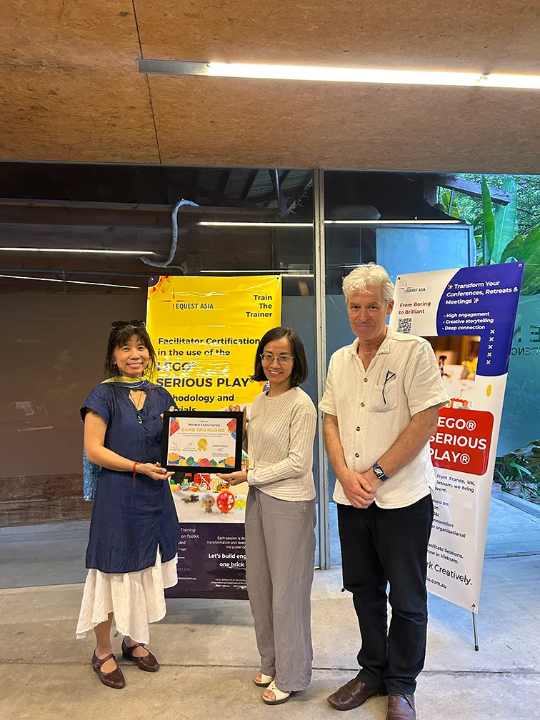 The LEGO® SERIOUS PLAY® LSP methodology - EQuest Asia lsp train the trainers certification testimonial | dang thu huong, learning & development director